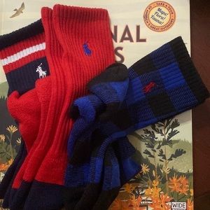 POLO RALPH LAUREN 3 PAIRS MEN’S CREW SOCKS, CLASSIC SPORT W/ARCH SUPPORT NEW